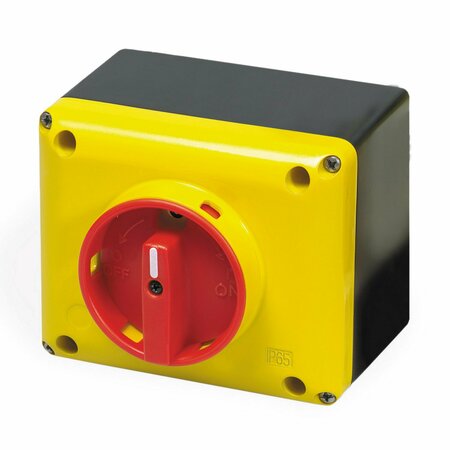 ASI Enclosed Motor Disconnect Switch, 30 Amp, 3 Pole, 1.5 To 15 HP, IP65 NEMA 4 SQ025003BC10